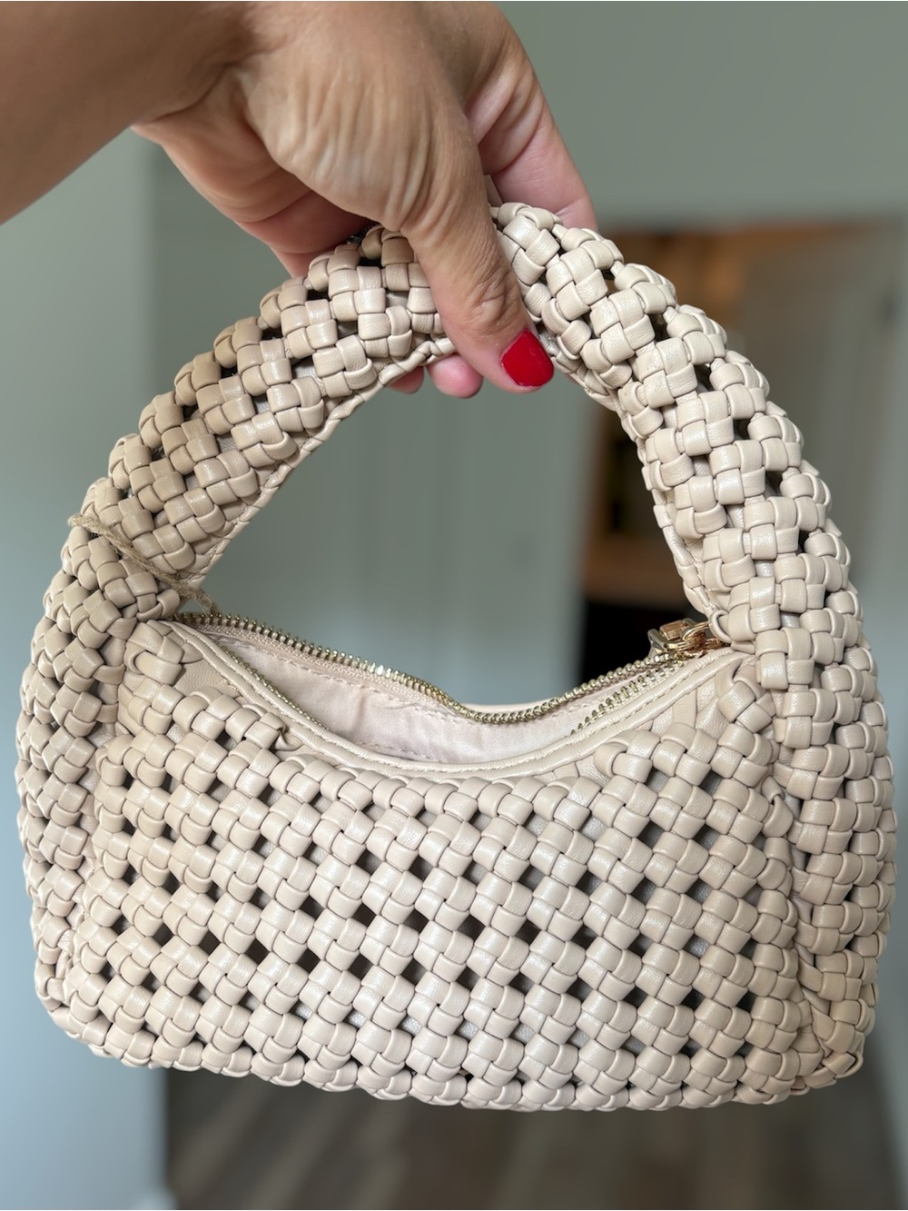 Woven cream bag / purse